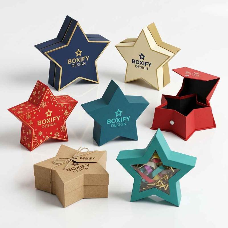 custom printed star shaped boxes