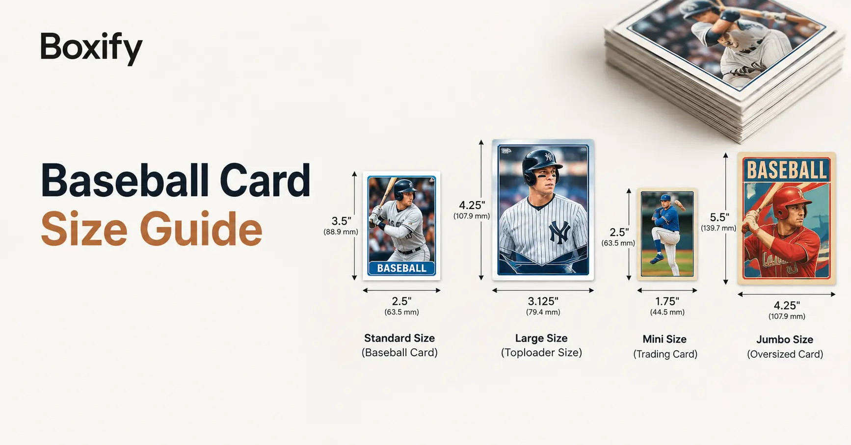 baseball card size guide